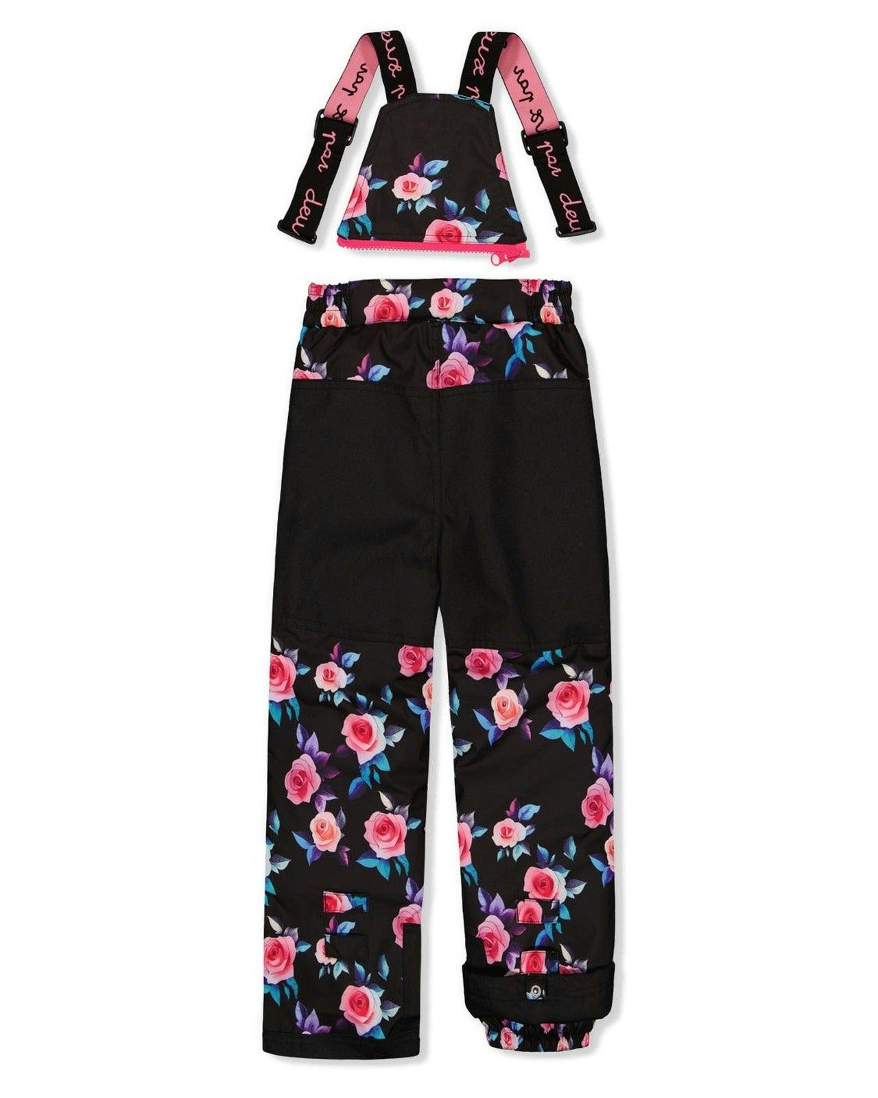 Two Piece Play Snowsuit Black Rose Print