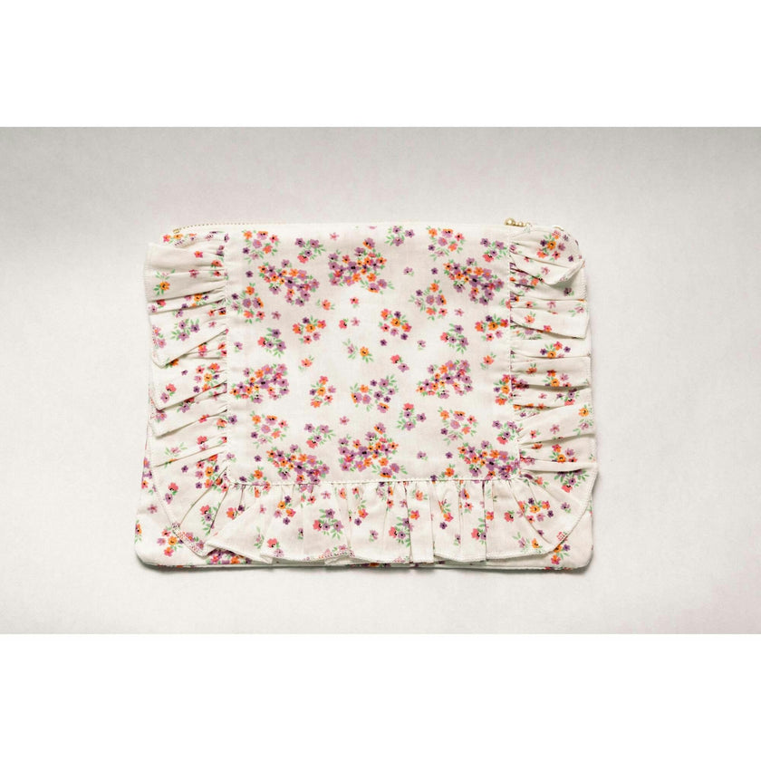 Lavender Marmalade Timeless Floral Ruffle Zipper Pouch