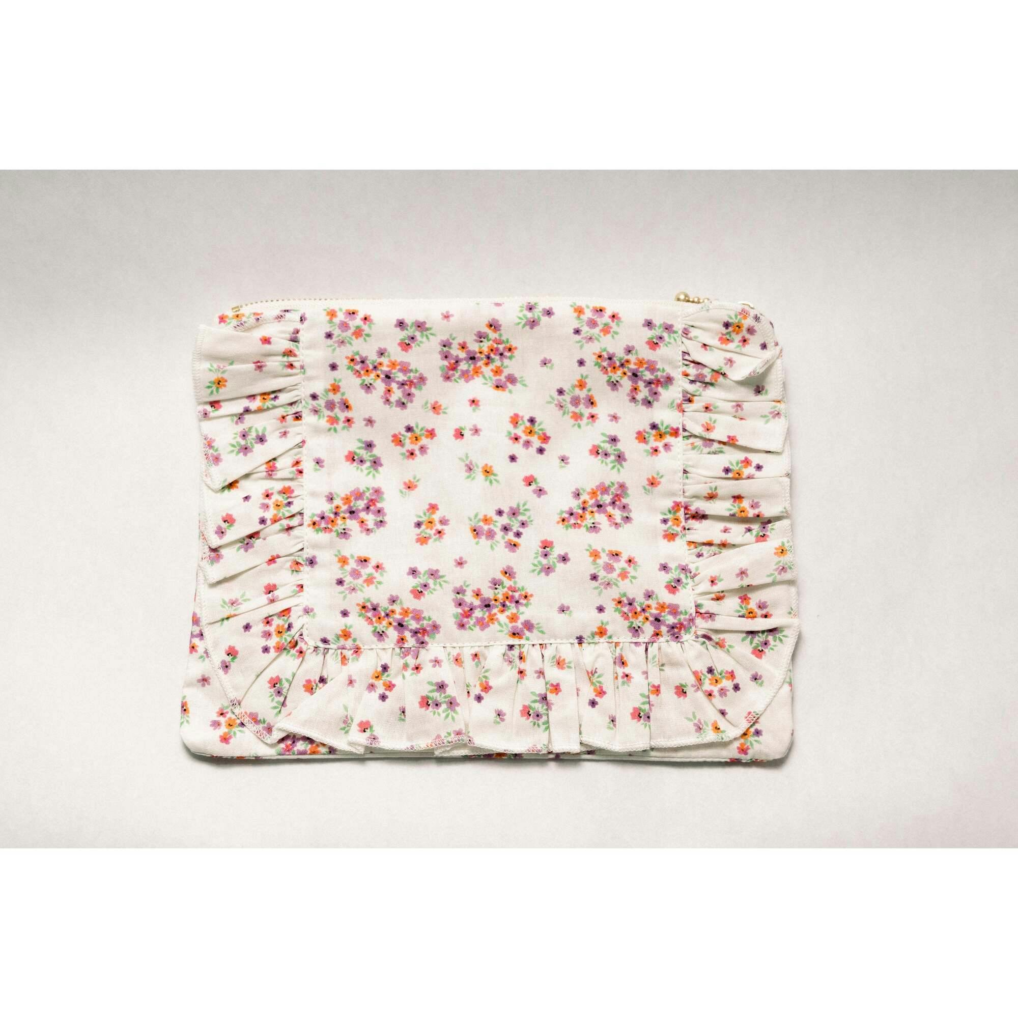 Lavender Marmalade Timeless Floral Ruffle Zipper Pouch