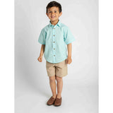 Gingham Linen Look Camp Shirt