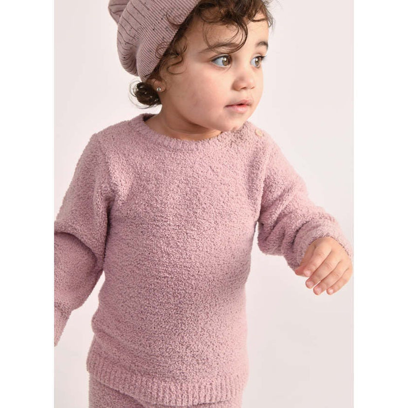 Baby Girls Fuzzy Crew Neck Long Sleeve Top