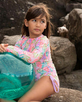 Long Sleeve One Piece Swimsuit with Side Ties
