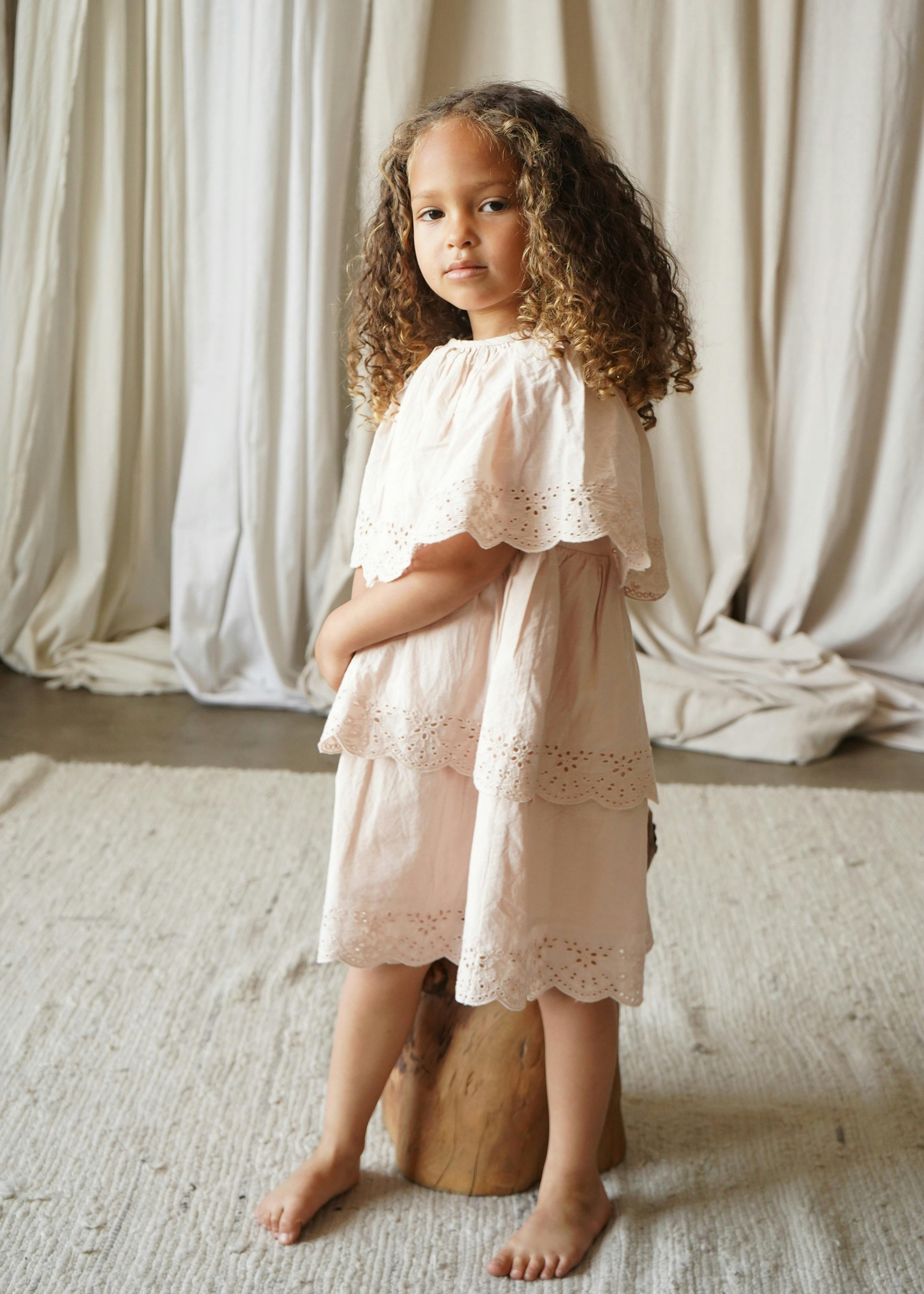 Isabel | Cotton Broderie Anglaise Bubble Dress | Coco Au Lait