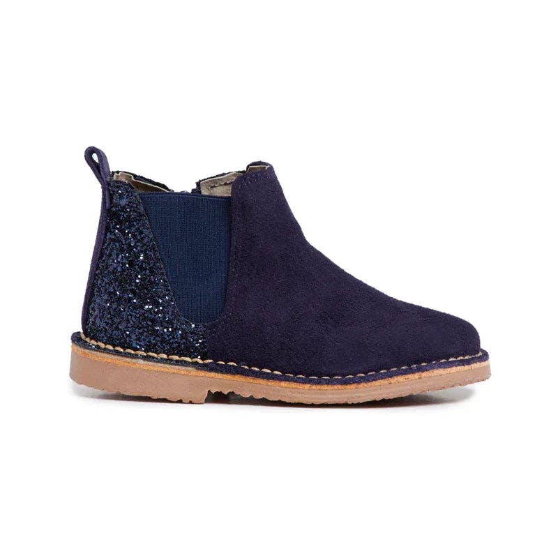 Glitter & Suede Chelsea Boots
