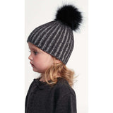 Chunky Knit Ribbed Detachable Pom Pom Beanie