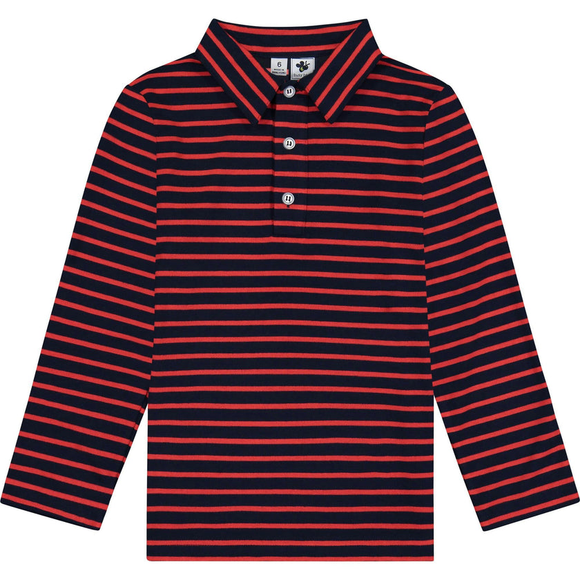 Busy Bees Long Sleeve Polo, Stripes