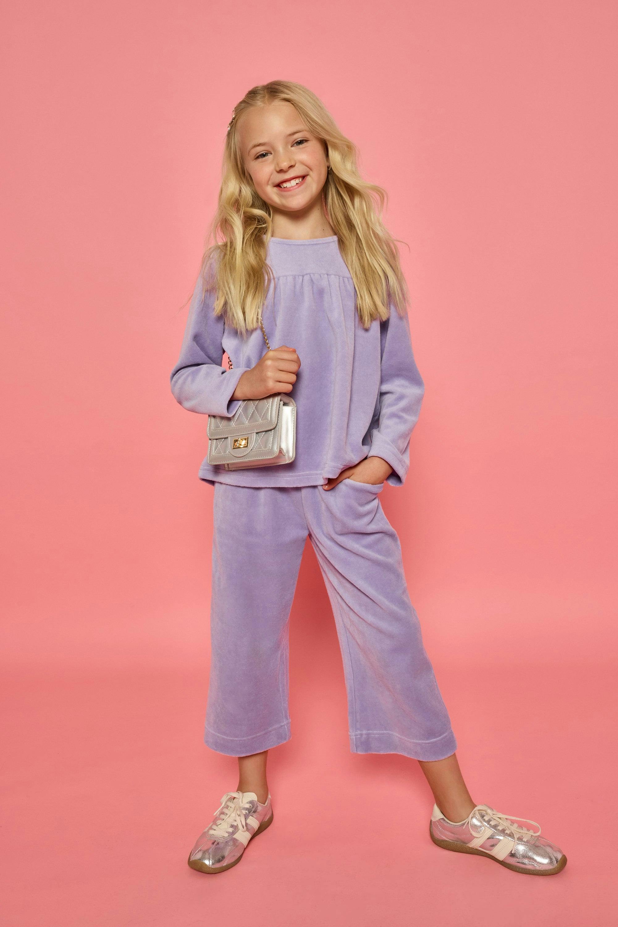 Palazzo Pants - Lavender Velour