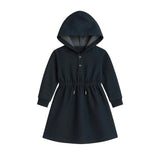 Girls Stretch Denim Hoodie Dress