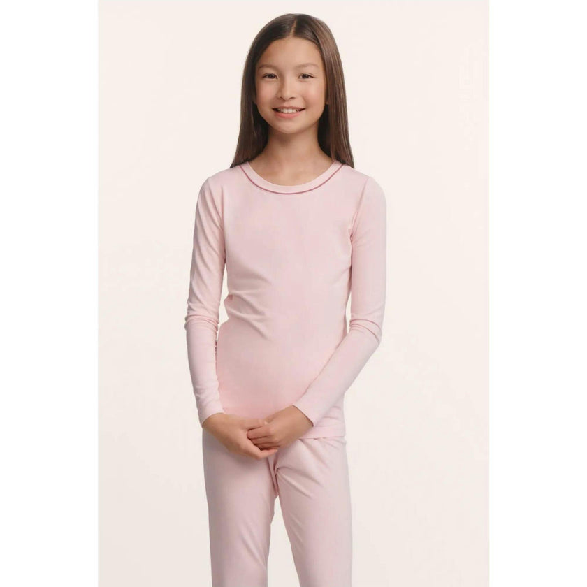 Kids TENCEL™ Modal Unisex Long PJ Set, Pink