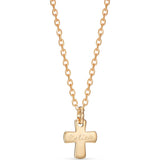 Personalized Cross Necklace, 14k Gold Plated