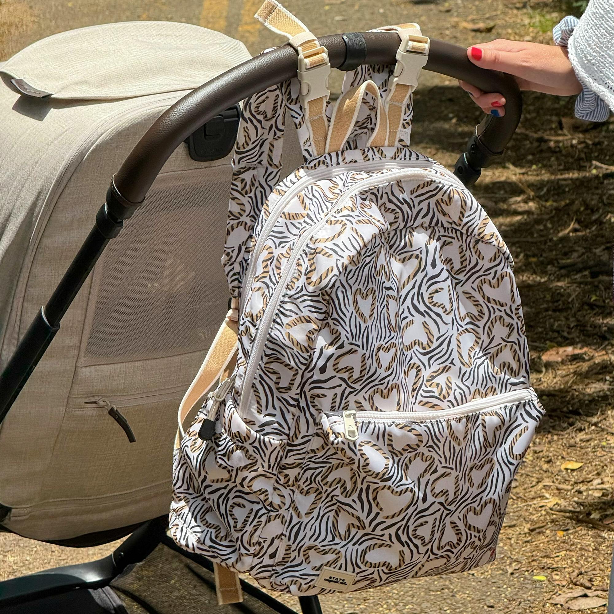 STATE x Magnetic Me Lorimer Diaper Bag, Leopard Hearts