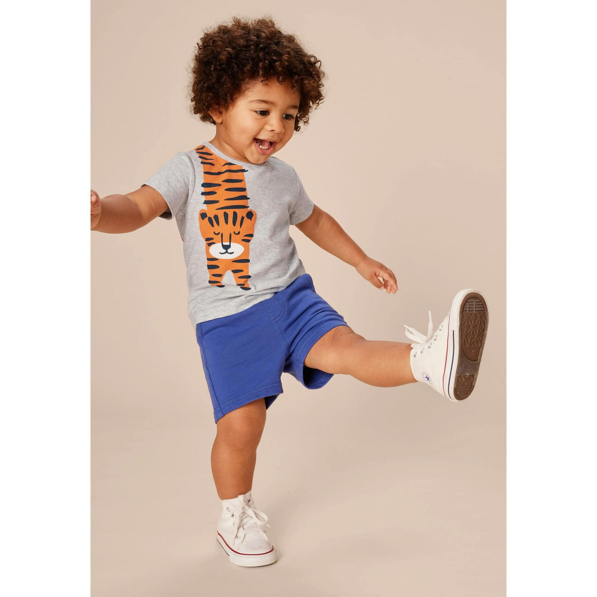 Vacation Long Mid-Thigh Drawstring Shorts, Blue