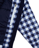 Women's Winter Coat in Navy Gingham