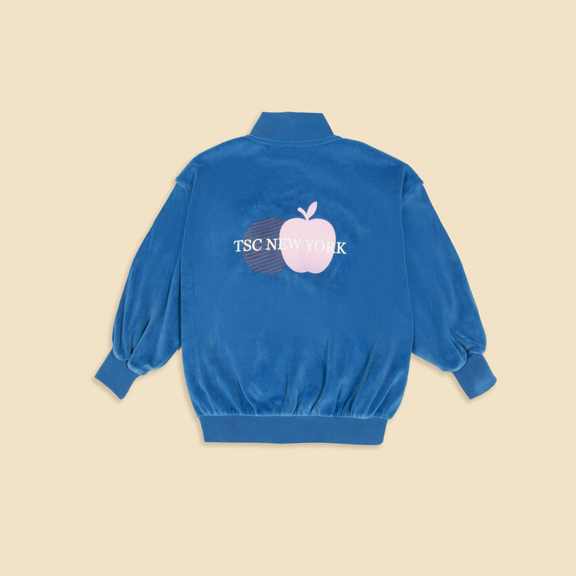 Velour Track Jacket in Blue Note