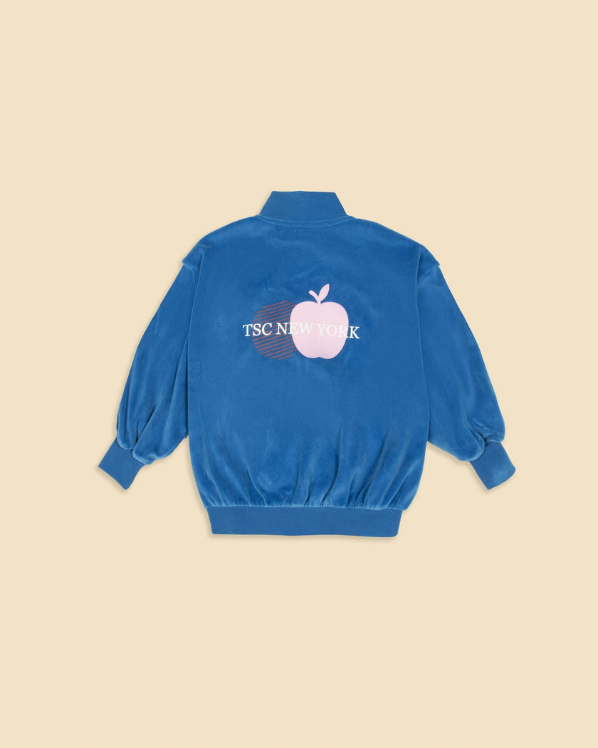 Velour Track Jacket in Blue Note