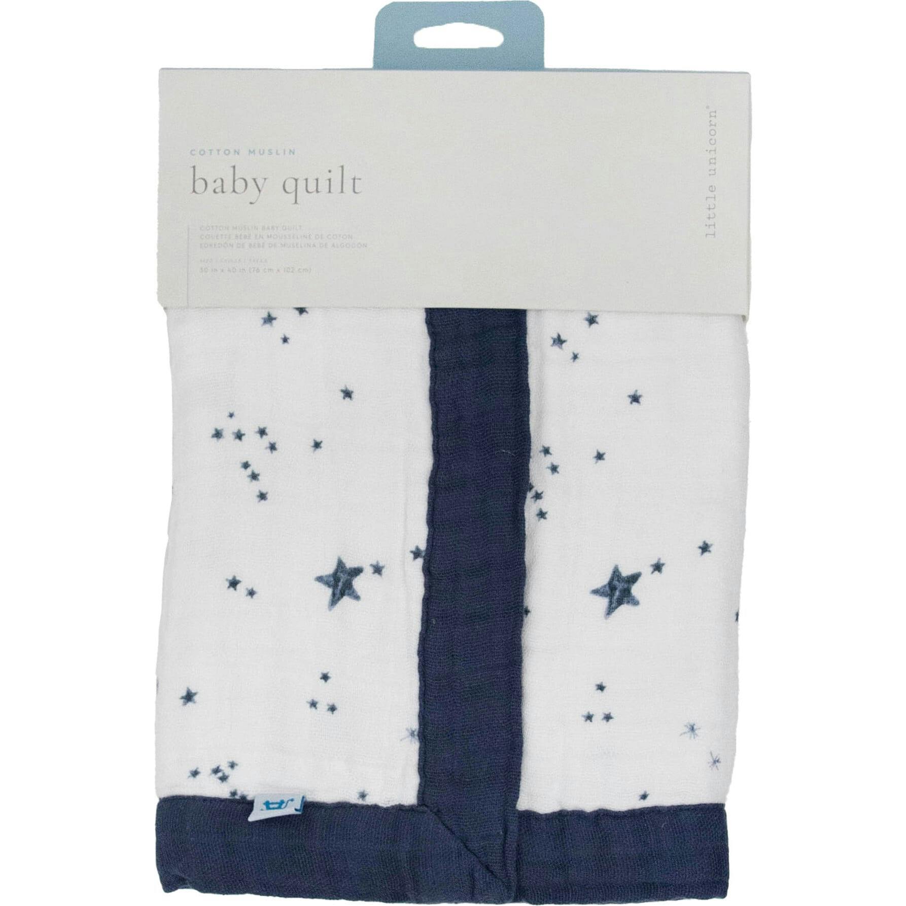 Cotton Muslin Baby Quilt - Shooting Stars