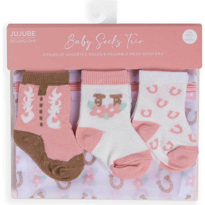 Baby Socks Trios With Zipper Wash Bag