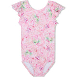 Ballet Bows Ruffle Sleeve Leotard, Pink