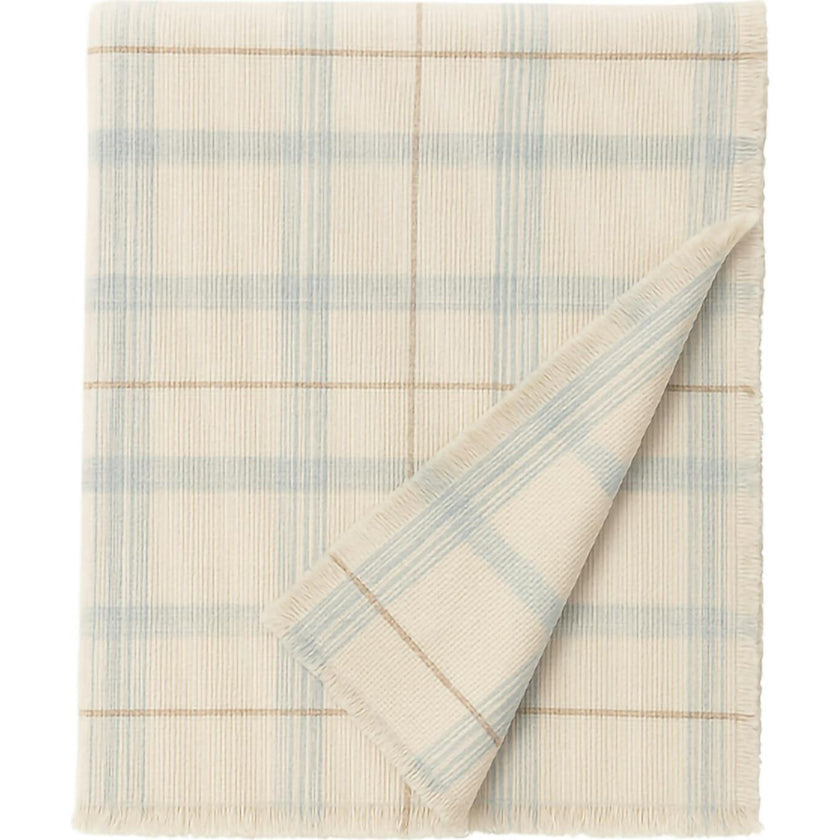 Handloom Kid Bed Thrwo Tartan Blue Sage