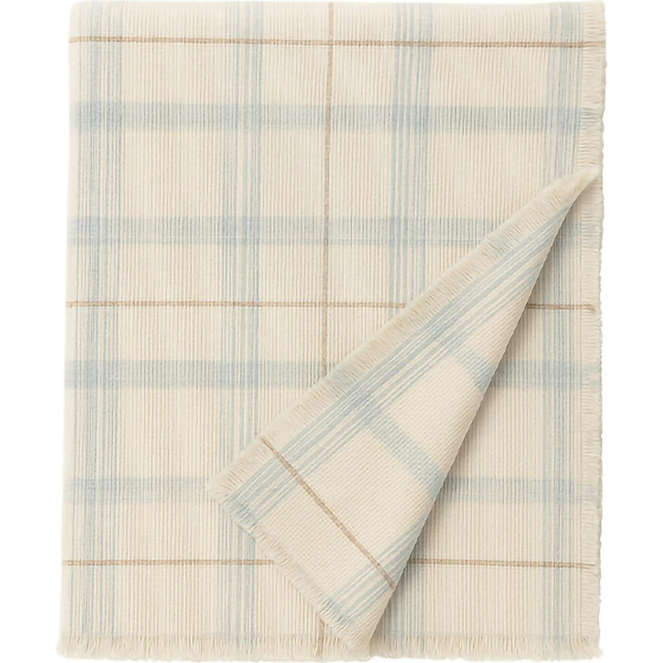 Handloom Kid Bed Thrwo Tartan Blue Sage