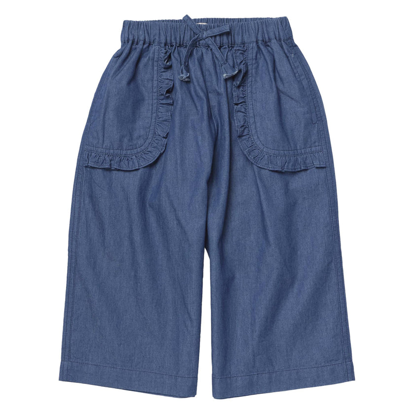 Girls Bailey Ruffle Pant - Chambray