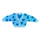 Heart to Heart Cozy Valentine's Day Cardigan, Blue