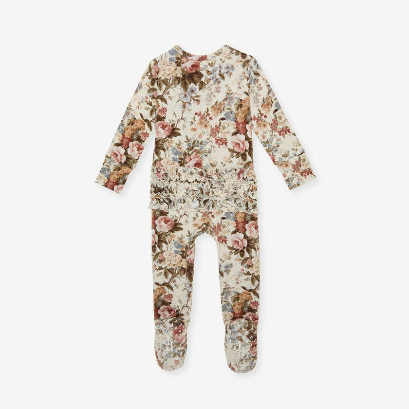 Dauphine Footie Ruffled Zippered One Piece