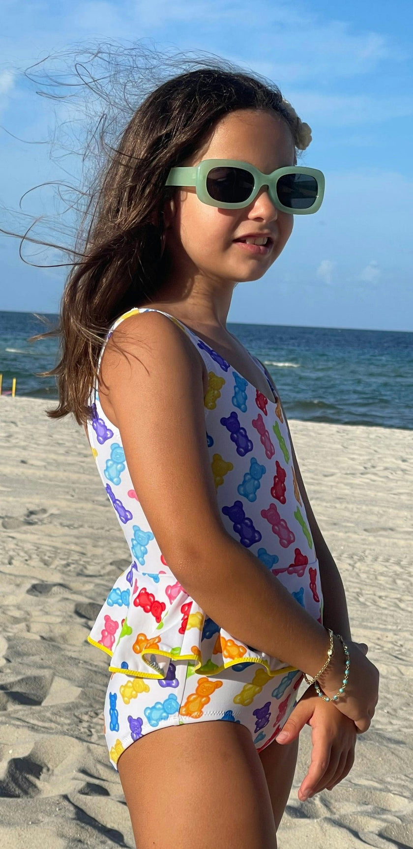 Asami Print Sleeveless Ruffle Waist One-Piece Swimsuit
