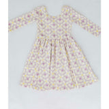 3/4 Sleeve Twirl Dress in Pale Purple Petals