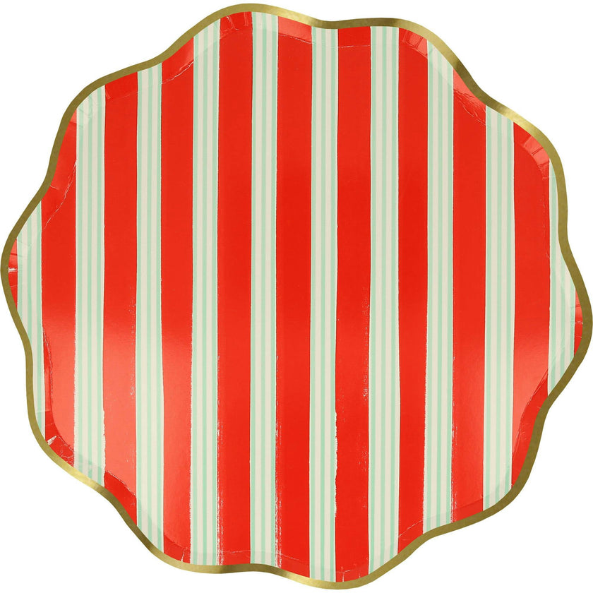 Festive Stripe Dinner Plates