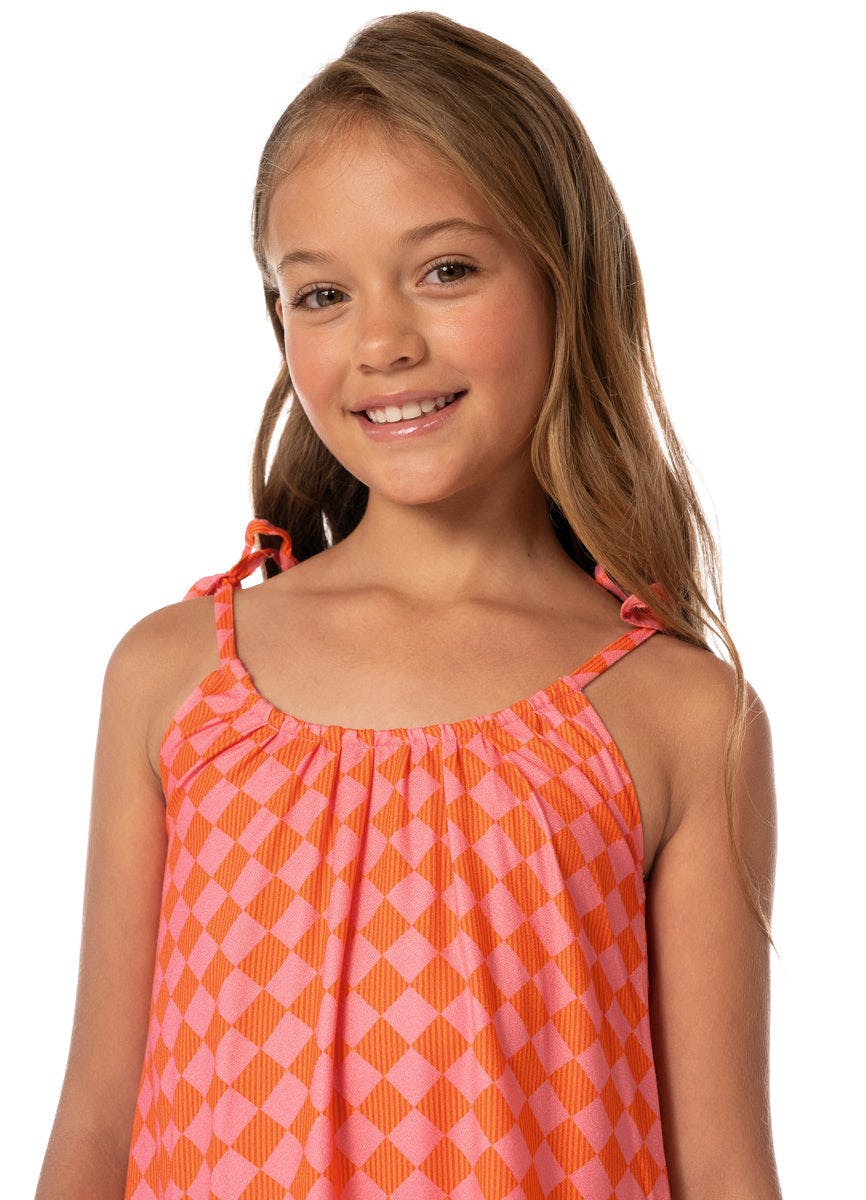 Maaji Sunset Grid Little Magnolia Girls Short Dress