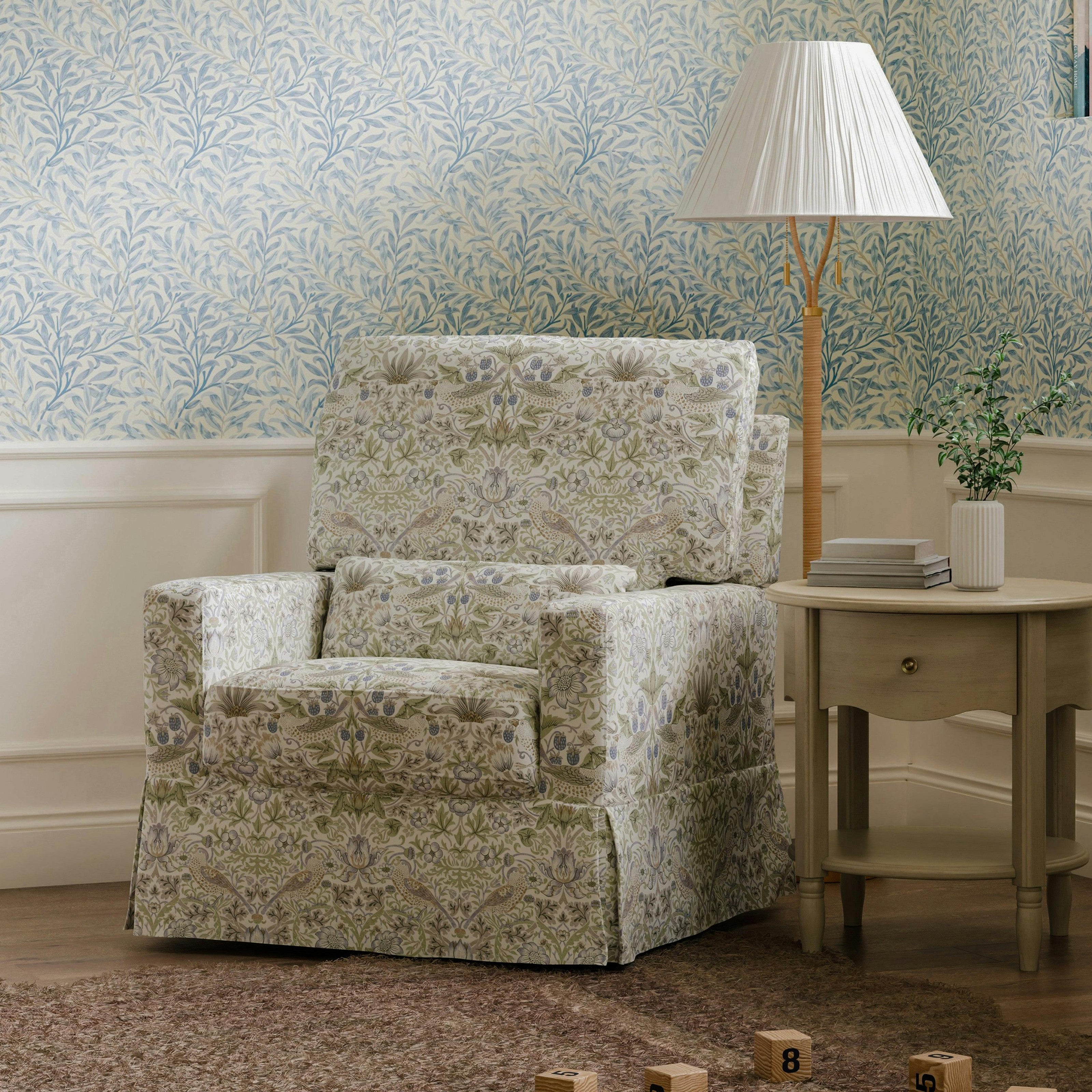 Namesake Morris & Co. x Namesake Crawford Pillowback Comfort Swivel Glider