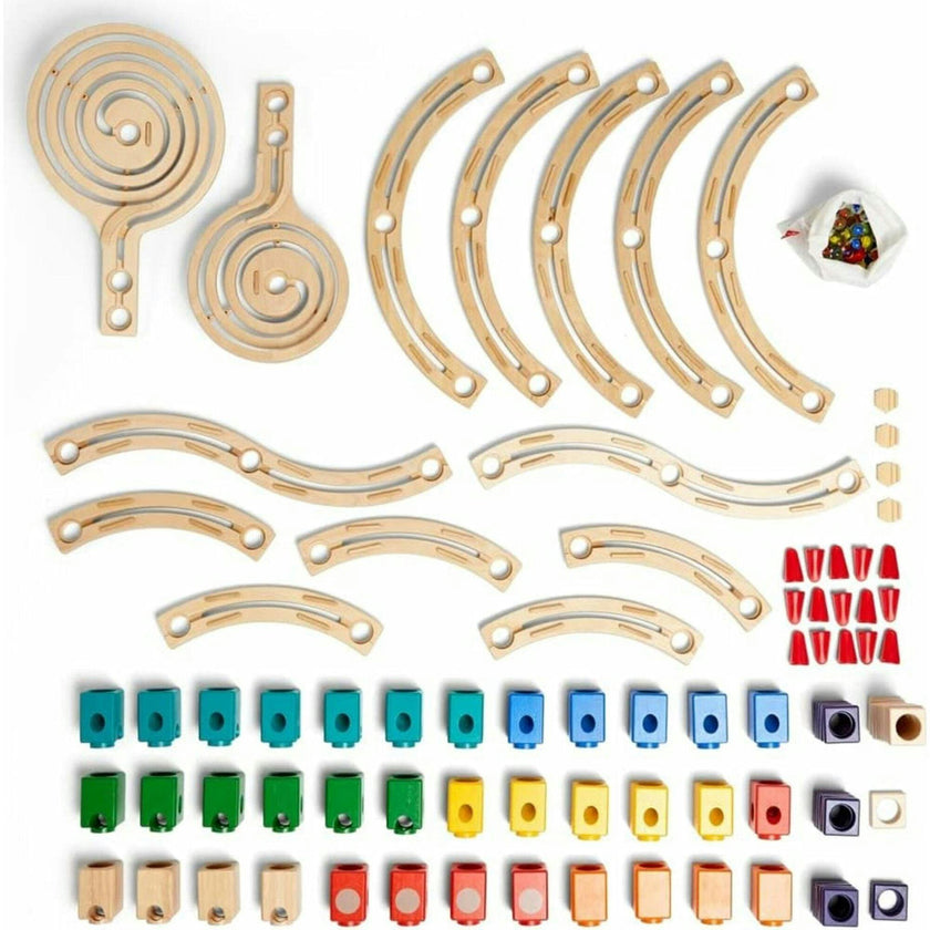 Quadrilla Wooden Marble Run Construction