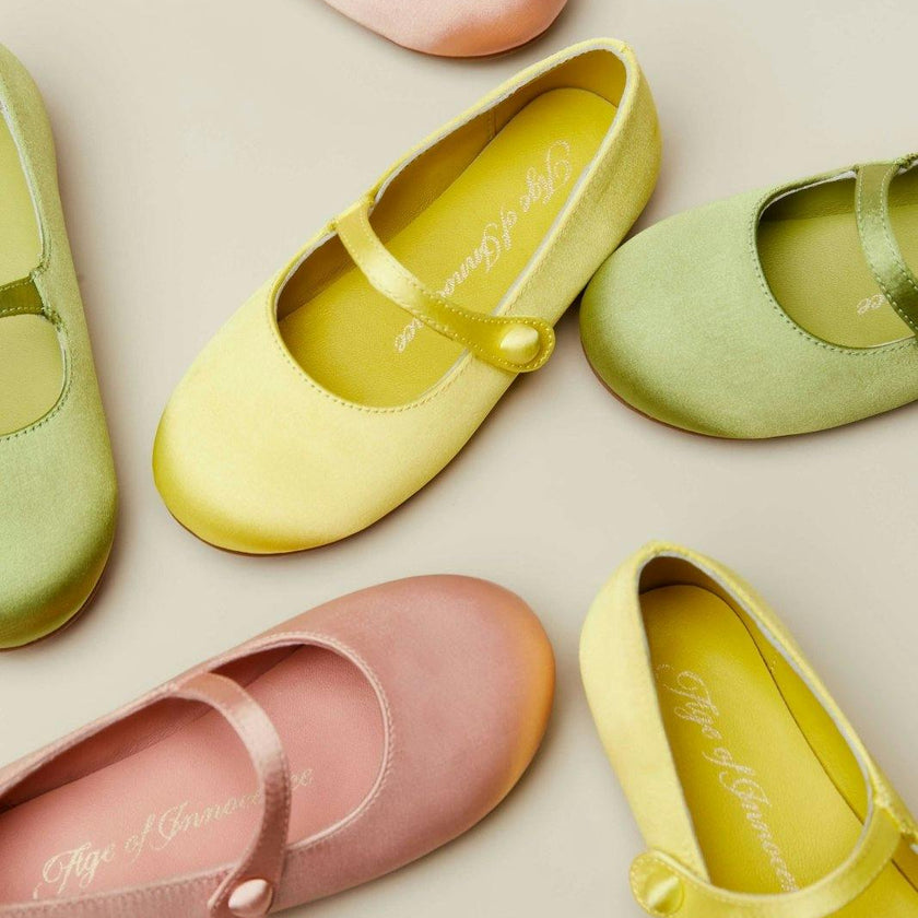 Elin Satin Glossy Leather Pointed-Toe Mary Janes