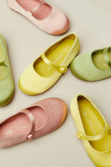 Elin Satin Glossy Leather Pointed-Toe Mary Janes