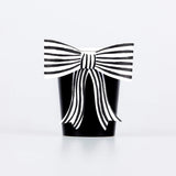 Black & White Stripy Bow Cups