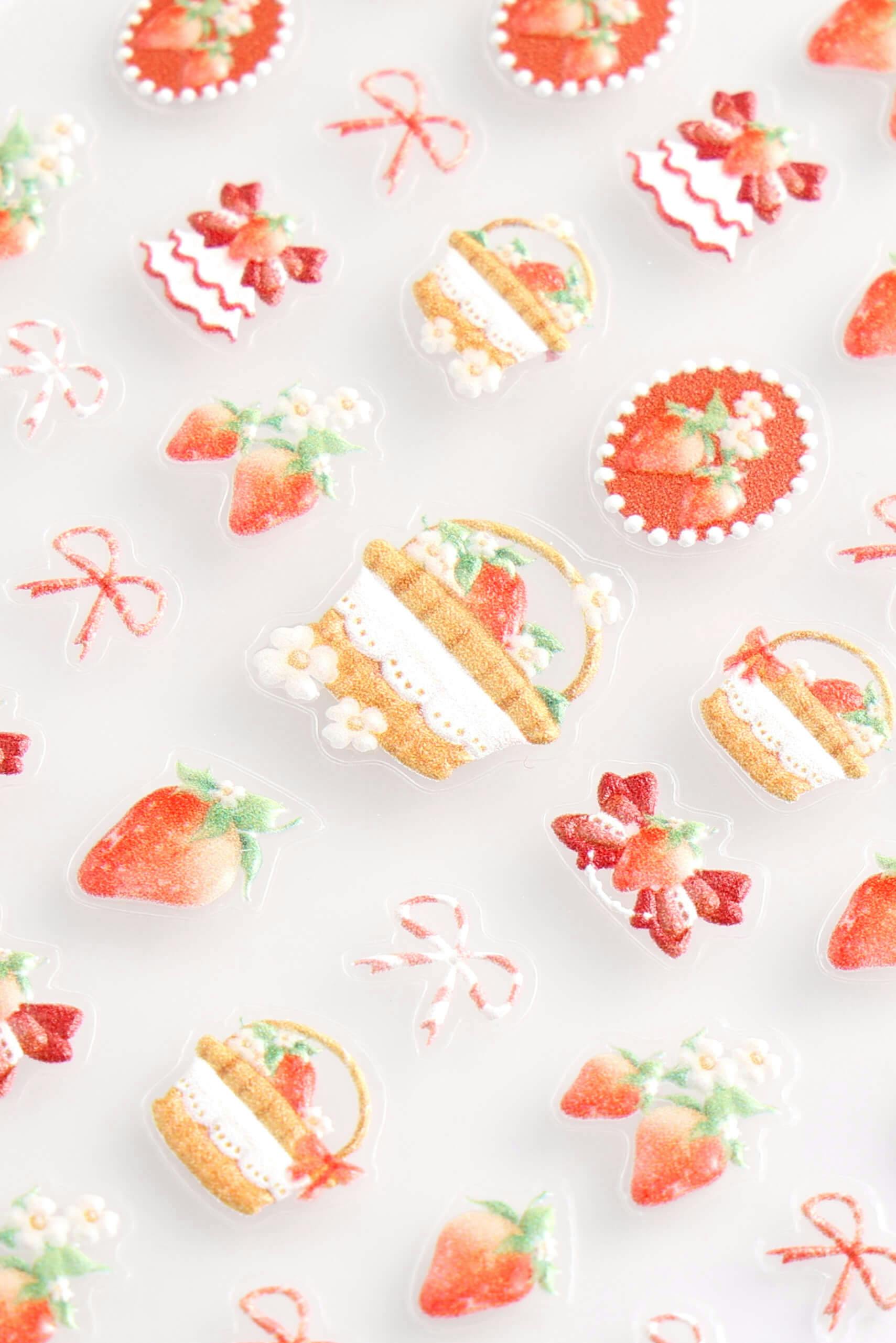 Strawberries N Creme - Nail Stickers