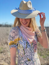 Zinnia Sun Hat - Wide & Short Red Grosgrain Ribbon