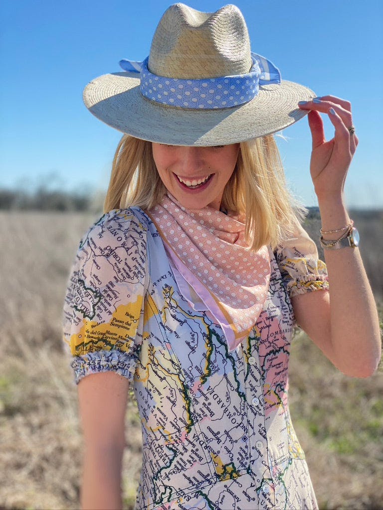 Zinnia Sun Hat - Wide & Short Red Grosgrain Ribbon