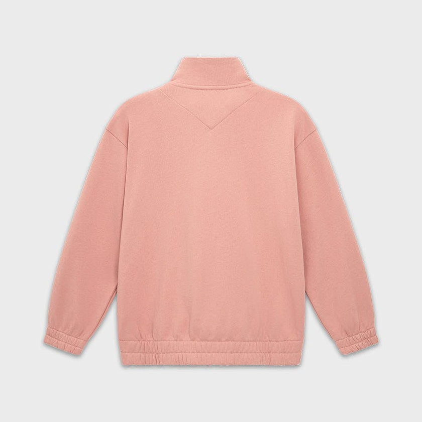 Relaxed Cotton Zip Collar Sweatshirt