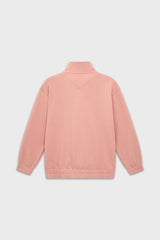 Relaxed Cotton Zip Collar Sweatshirt