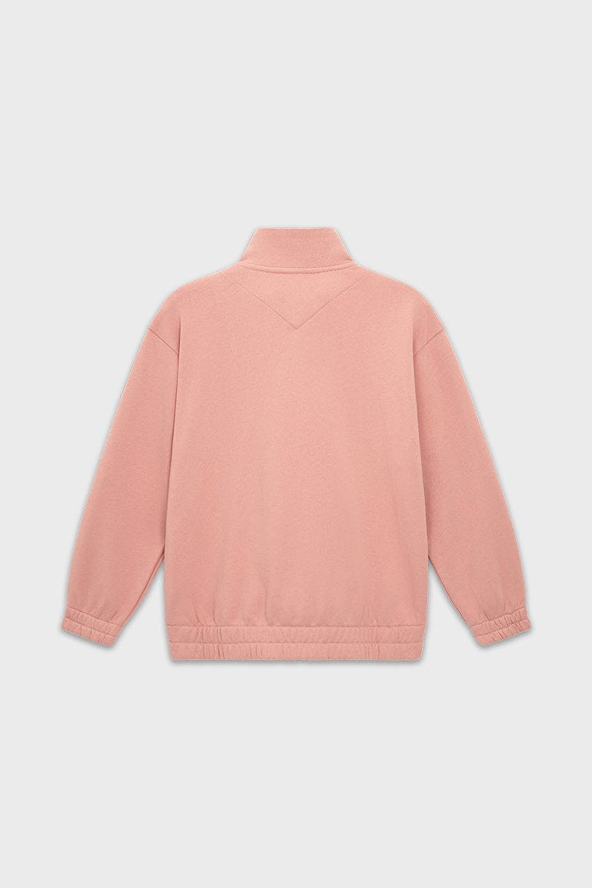 Relaxed Cotton Zip Collar Sweatshirt
