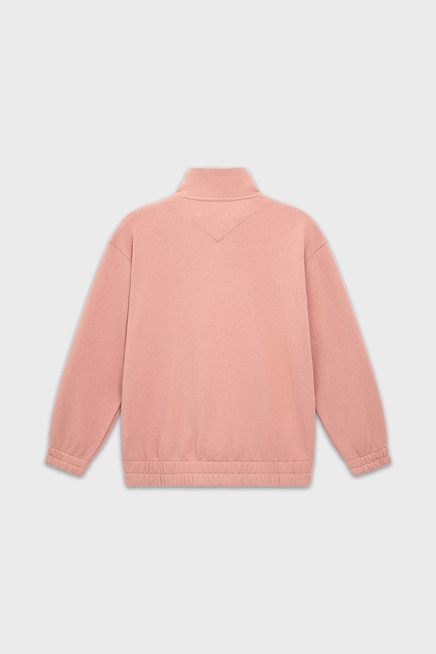 Relaxed Cotton Zip Collar Sweatshirt