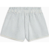Patty Seersucker Scalloped Trim Short - Shore Stripe / Sea