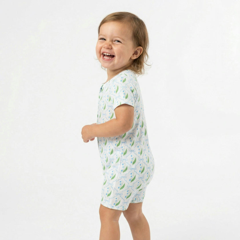Bluebell Bows Short Sleeve & Shorts Bamboo Sleeper