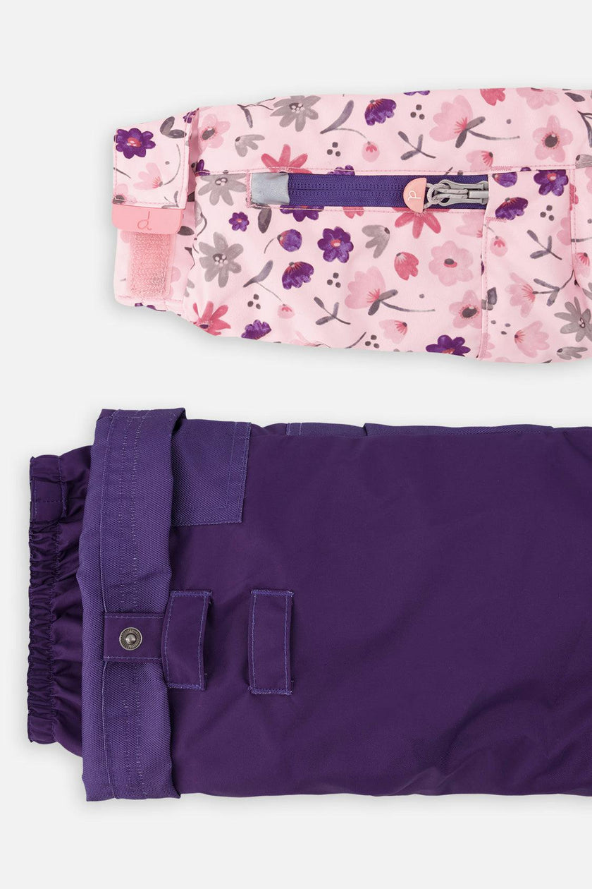 Two Piece Play Snowsuit Pink Mini Flower Print