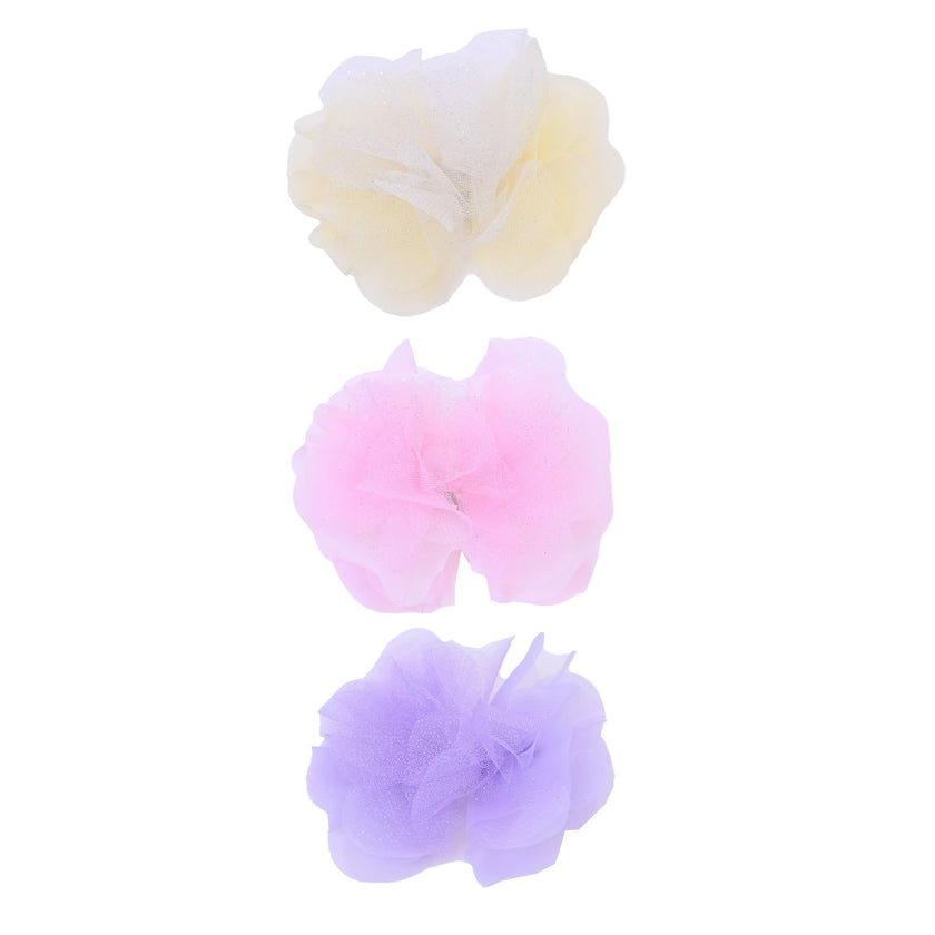 Tulle Flower Bow Hairclip Set