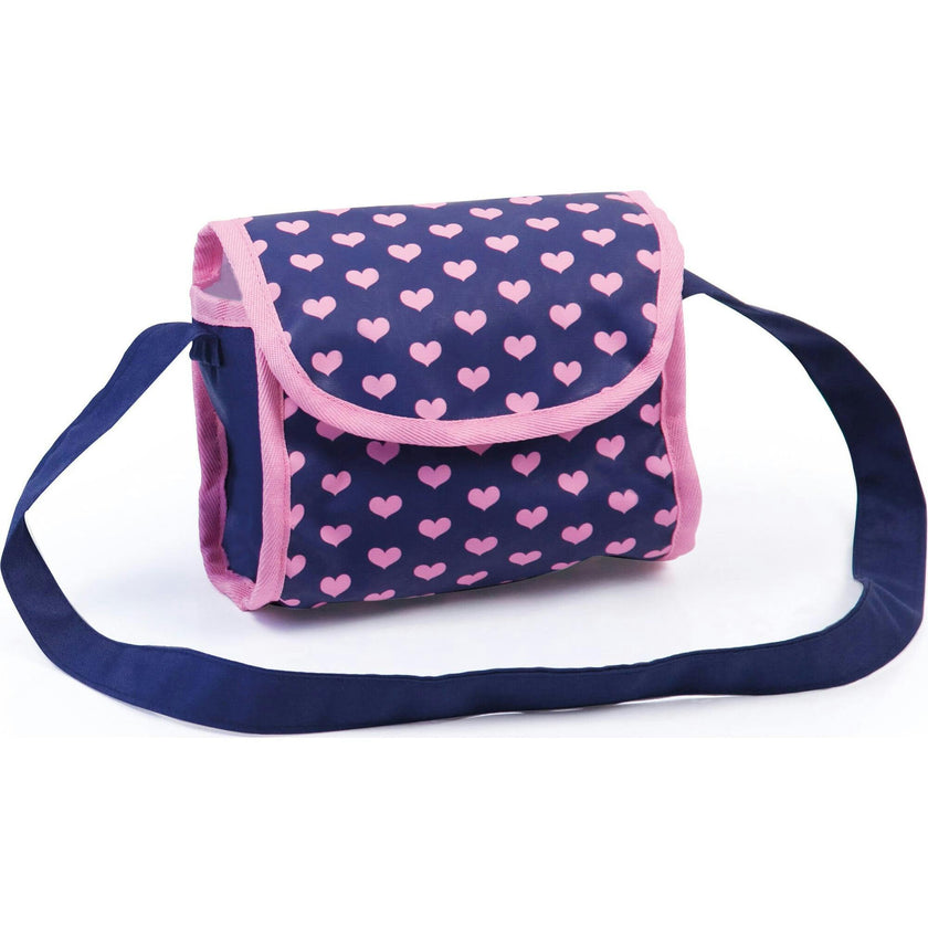 Trendy Pram Stroller for Toy Baby Dolls in Navy/Pink