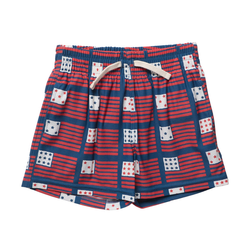 Baby Boys Swim Trunk - Navy Flag