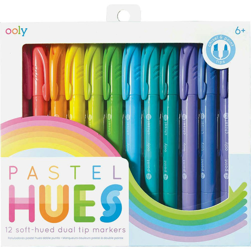 Pastel Hues Dual Tip Markers - Set of 12